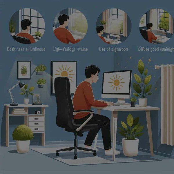 Comment optimiser l'éclairage naturel dans un bureau à domicile pour réduire la fatigue oculaire et améliorer la productivité ?